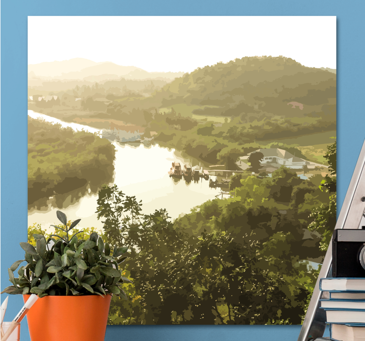 Landscape canvas serene river view - TenStickers