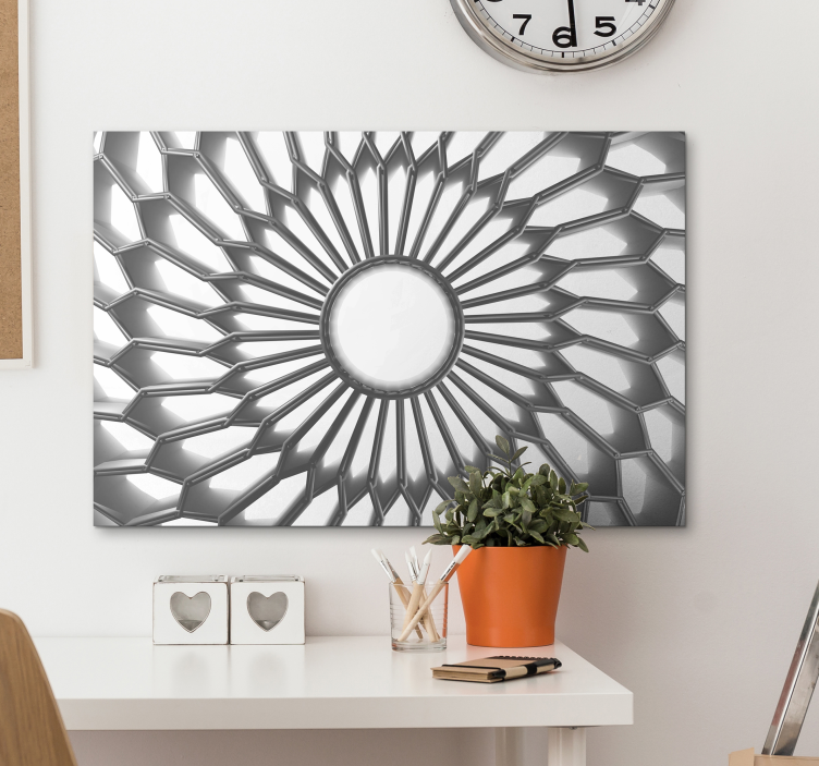 Mandala white diamond 3D modern canvas wall art - TenStickers