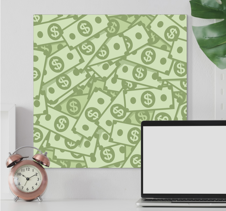 Money pattern canvas print - TenStickers