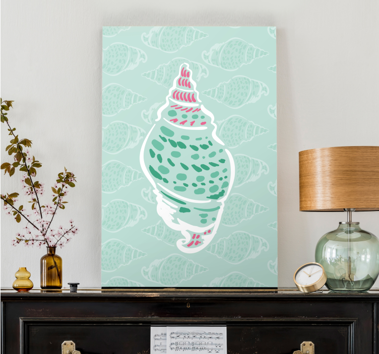 Nautical canvas art intricate sea shell design - TenStickers