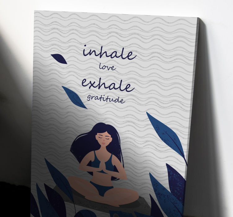 Quote canvas for meditation breathing calm - TenStickers