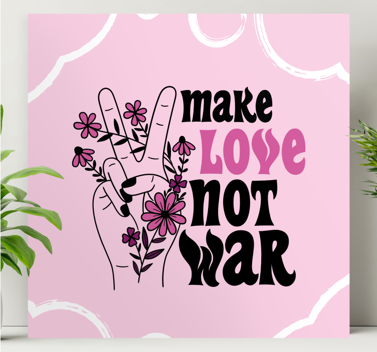 Quote canvas peaceful floral gesture - TenStickers