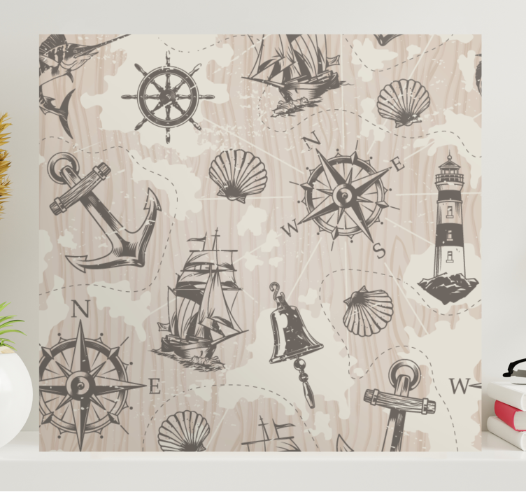 Sailing Nautical Elements cityscape wall art - TenStickers