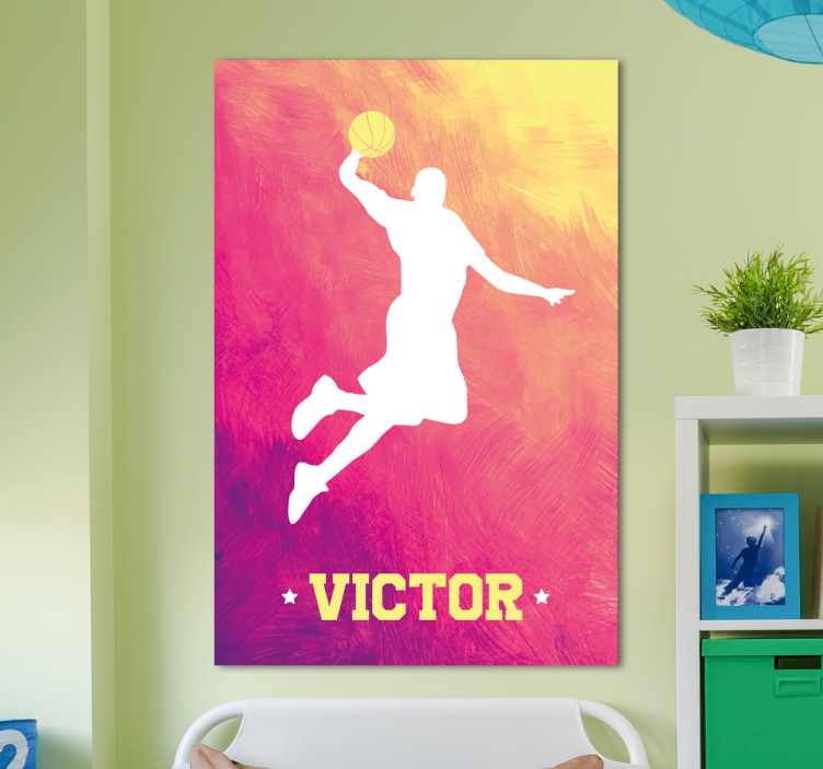 Silhouette Slam Dunk sports canvas art - TenStickers