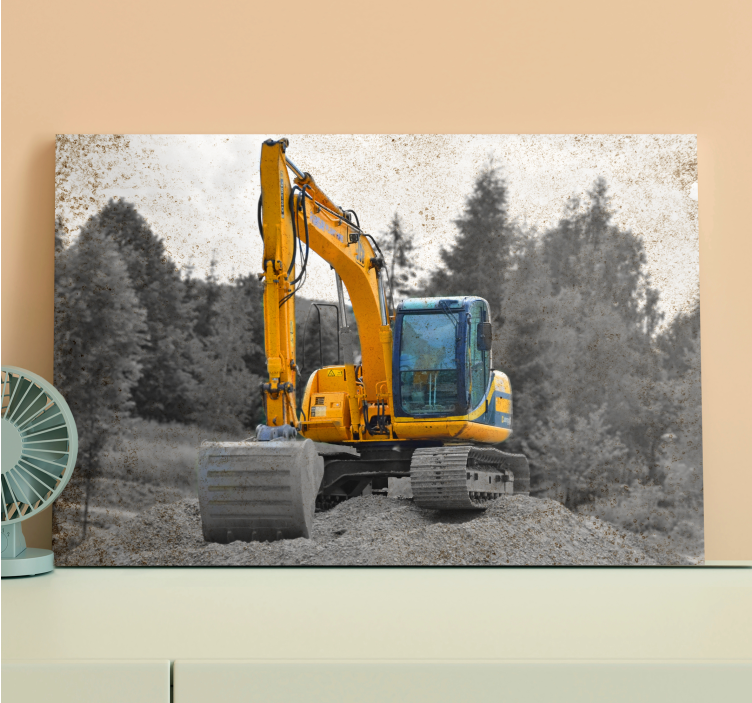 Sports canvas art excavator at work - TenStickers