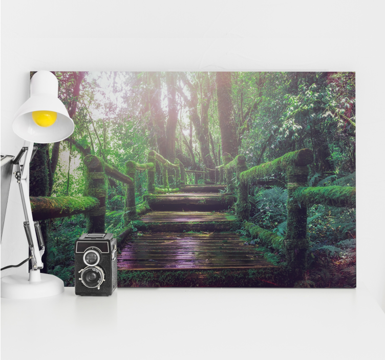 Tree canvas wall art forest pathway - TenStickers