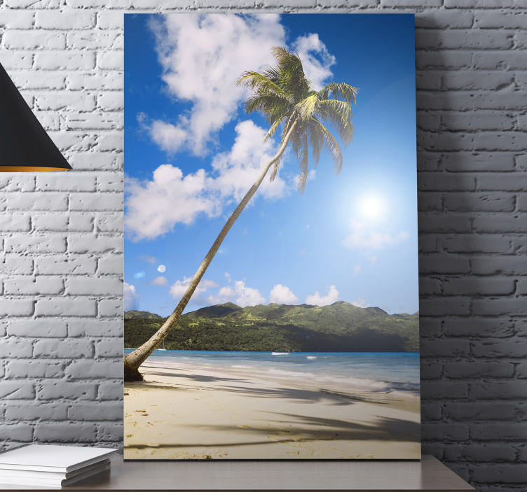 Tropical Beach Oasis landscape canvas - TenStickers