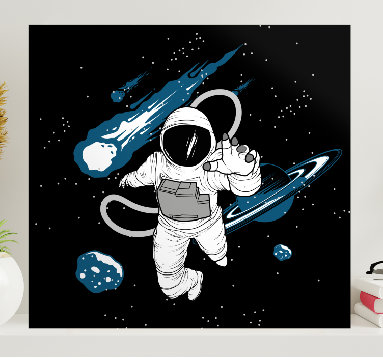 Video game framed wall art astronaut in the universe - TenStickers