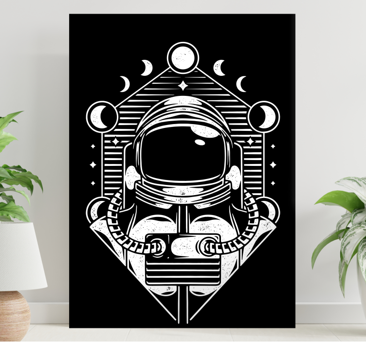 Video game framed wall art astronaut moon phases - TenStickers