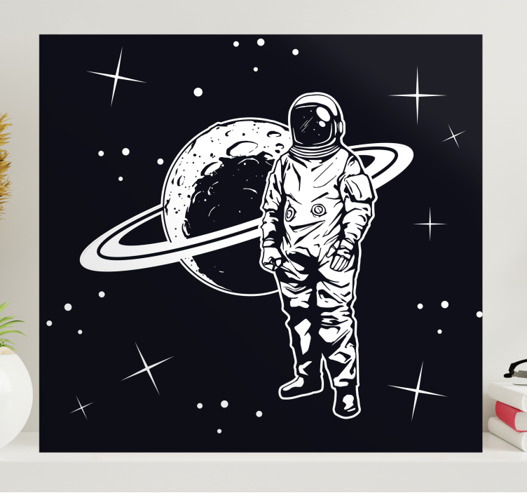 Video game framed wall art cosmonaut in orbit - TenStickers