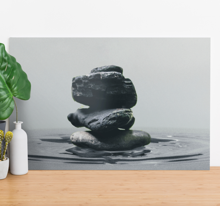 Zen canvas art balanced stone stacks - TenStickers