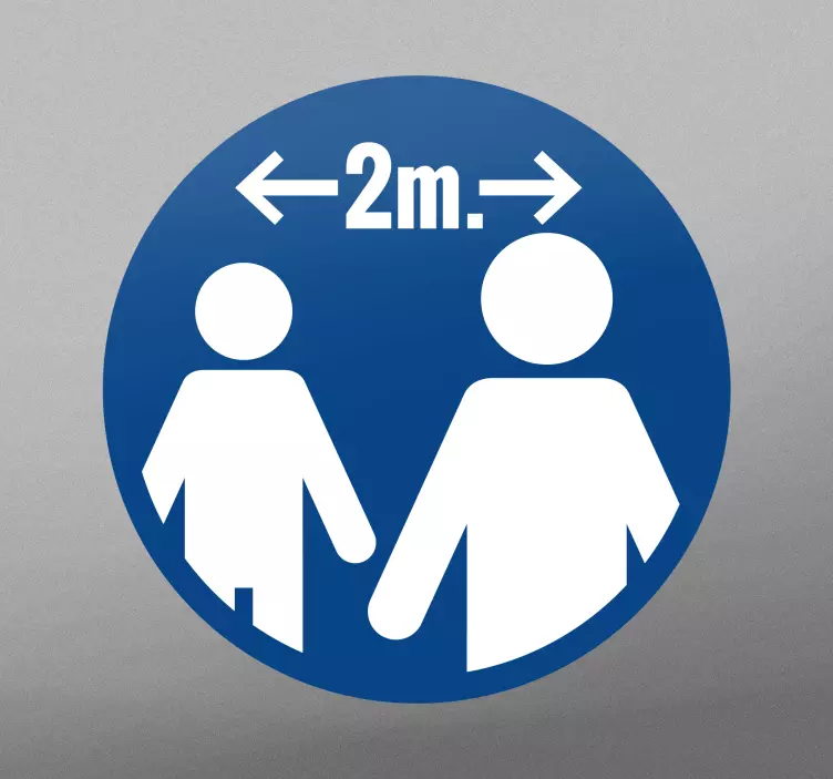 2 meters distance vinyl sign sticker - TenStickers