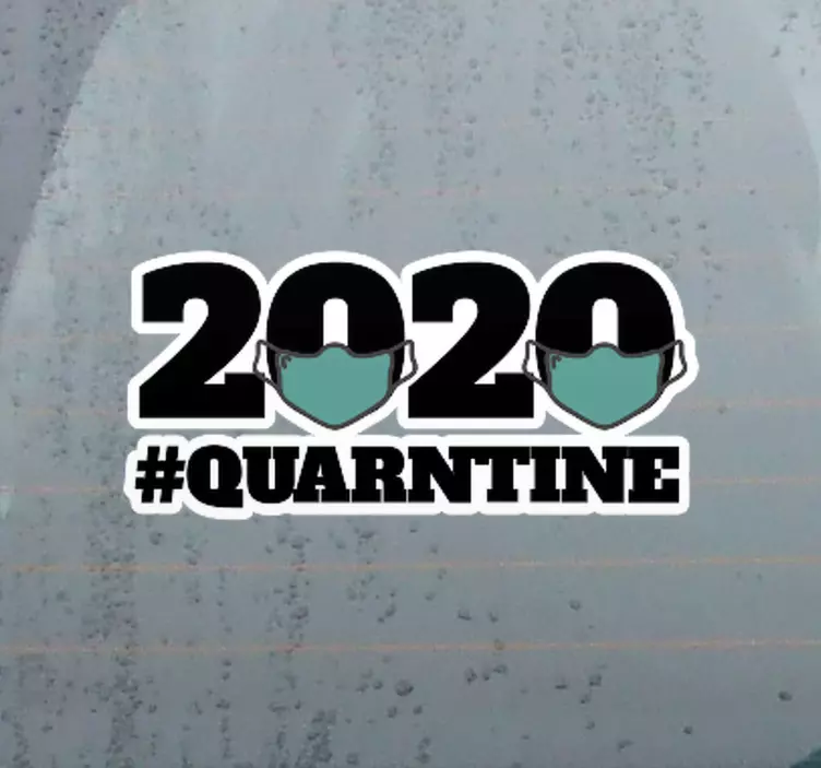2020 #quarntine text wall sticker - TenStickers