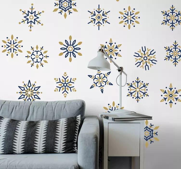 25 unique snowflakes christmas sticker - TenStickers