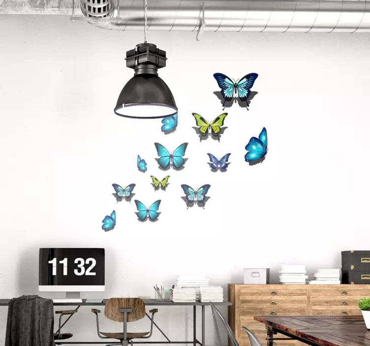 3D colorful butterflies wall sticker - TenStickers