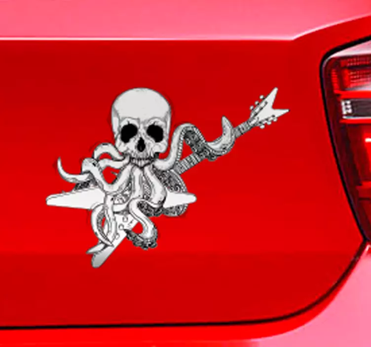 Guitar Octopus Rock and Roll Wall Sticker - TenStickers