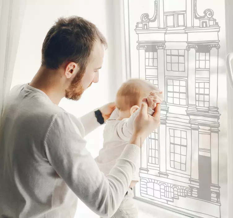 Dutch houses window sticker - TenStickers