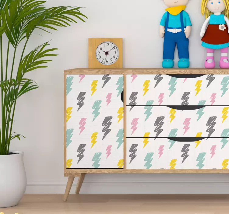 Lightning bolt sticker for furniture - TenStickers