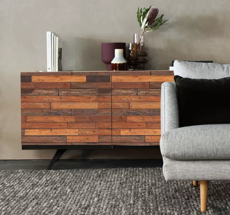 Rustic plank texture furniture sticker - TenStickers
