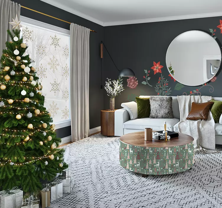 Golden Snowflakes Set Christmas decal - TenStickers