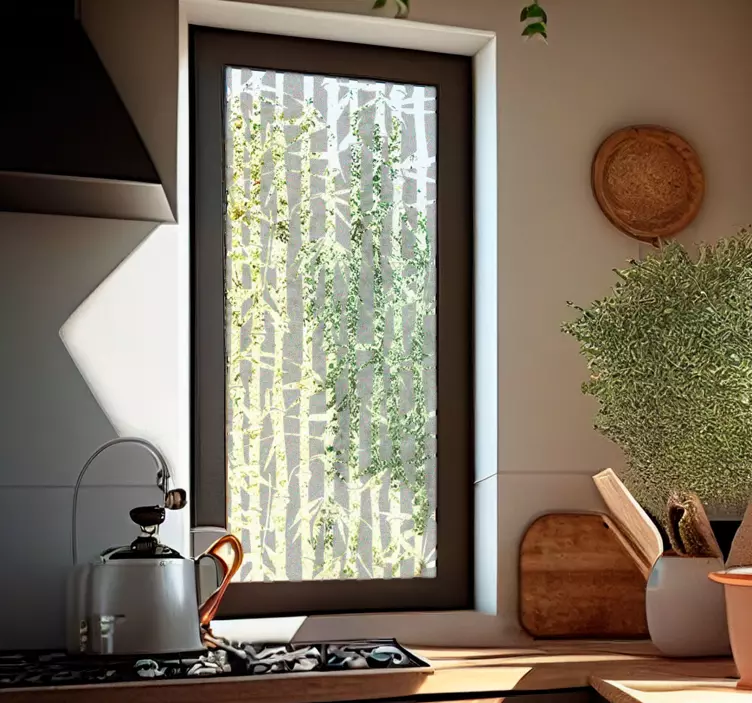 Translucent Bamboo window sticker - TenStickers