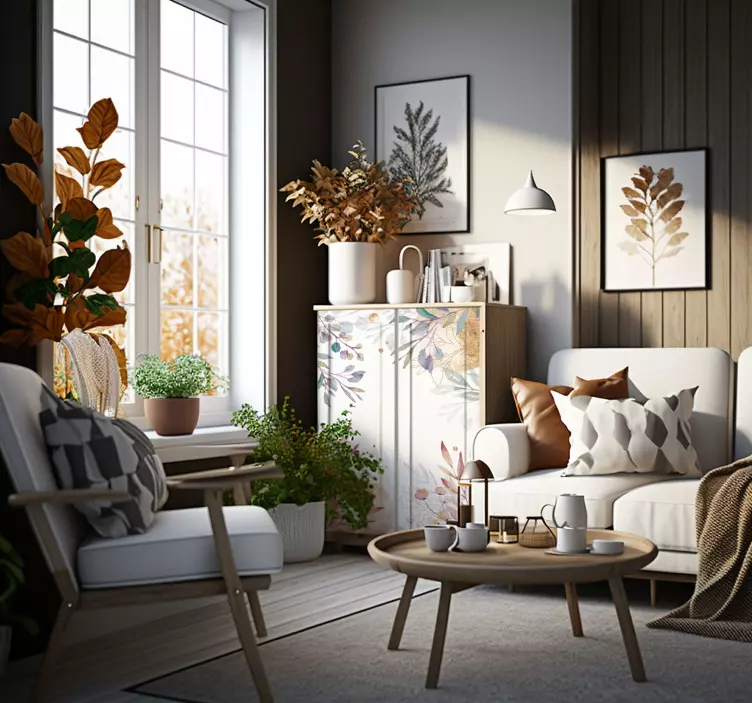 Floral vintage  furniture sticker - TenStickers