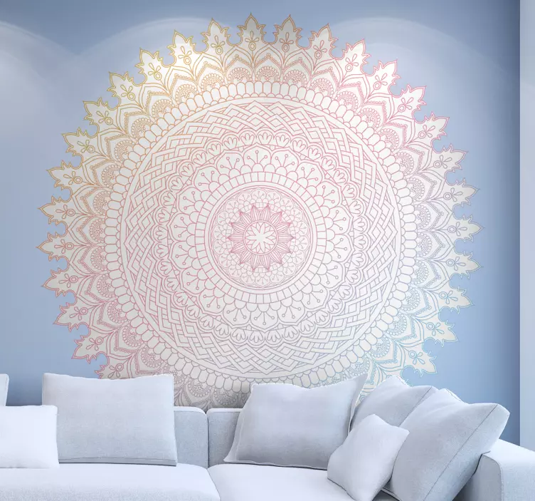 Colourful Mandala Floral Wall Sticker - TenStickers