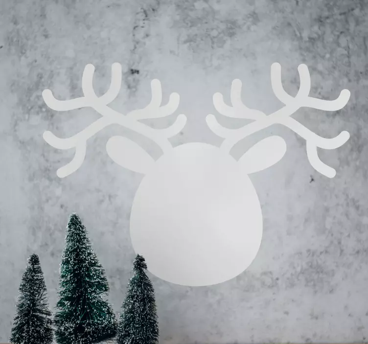 Reindeer Face Silhouette Blackboard Sticker - TenStickers