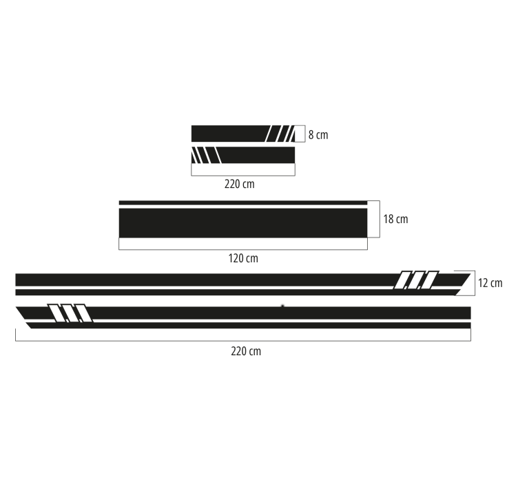 Stripes 5 pieces set  car sticker - TenStickers