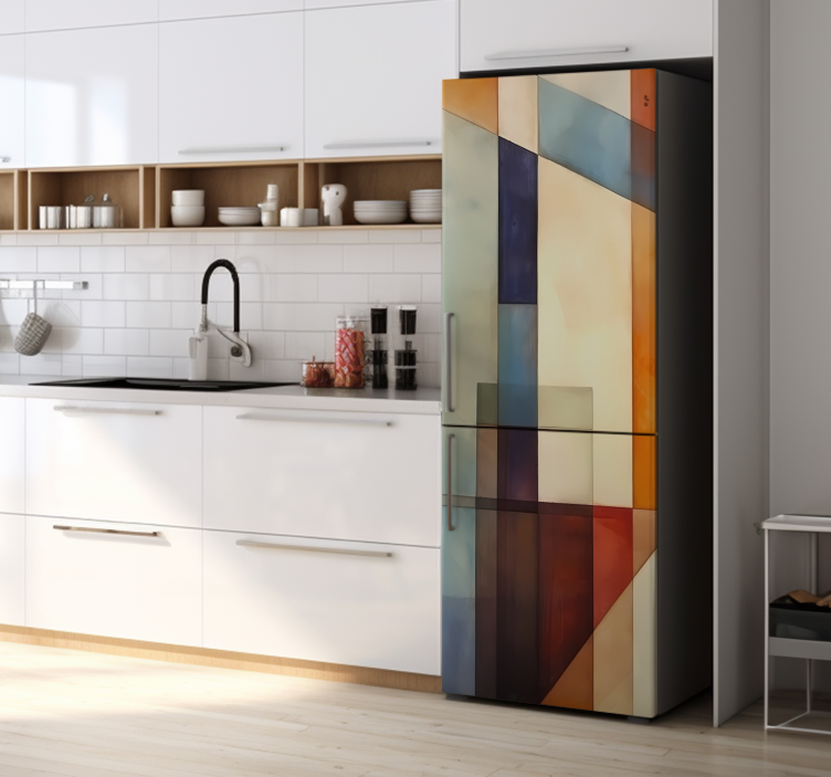 abstract geometric fridge sticker - TenStickers