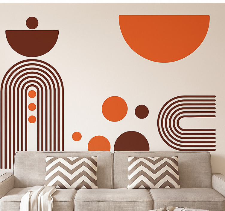Abstract geometry living room wall sticker - TenStickers
