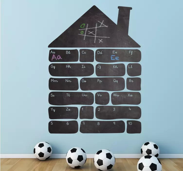 Alphabet House Blackboard Sticker - TenStickers