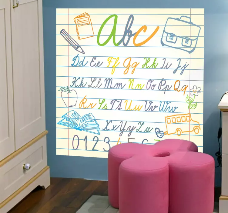 Alphabet Notebook Kids Sticker - TenStickers