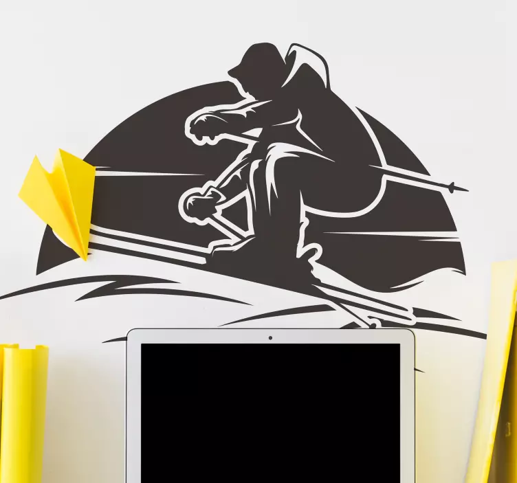 Alps skier wall vinyl sticker - TenStickers