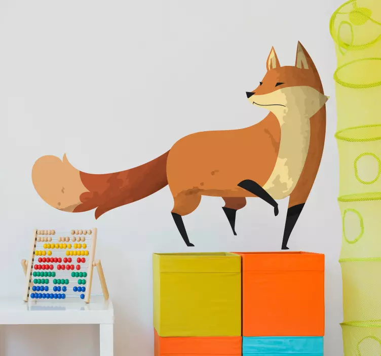 Animal fox geometric wild animal decal - TenStickers