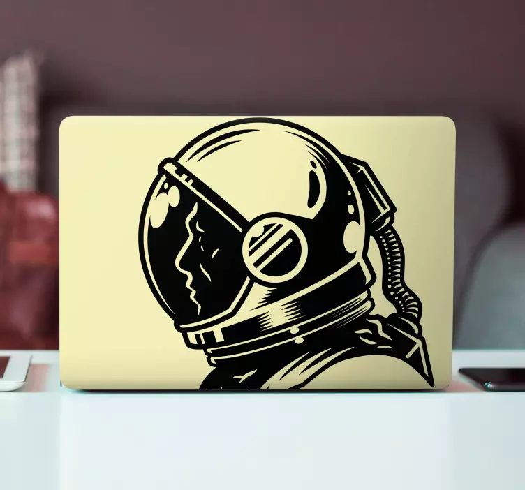 Laptop sticker astronaut profile silhouette - TenStickers