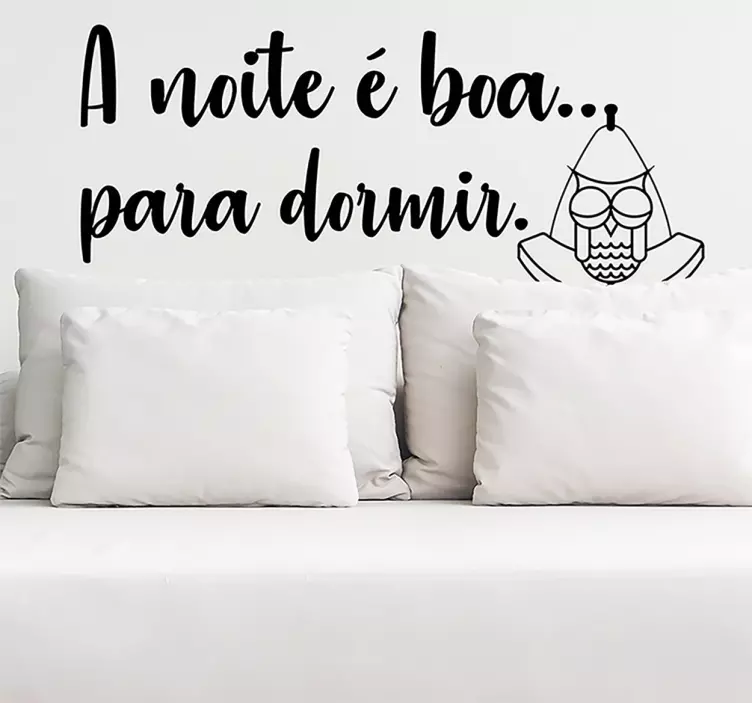 At night home text wall sticker - TenStickers