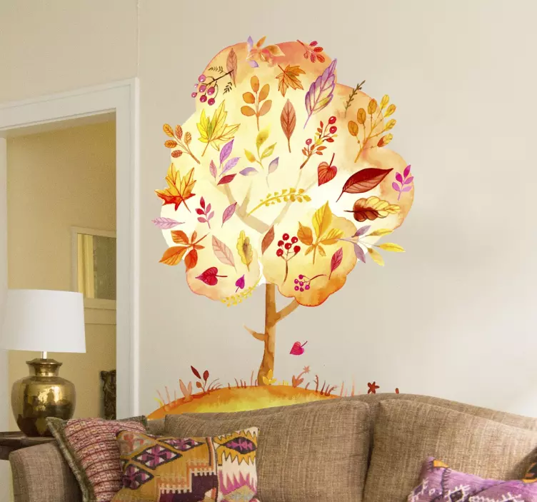 Autumn Forest Tree Wall Sticker - TenStickers
