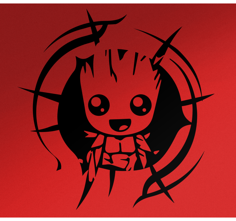 Baby groot peeking car sticker - TenStickers