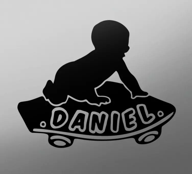 Baby on board sticker crawling baby design - TenStickers