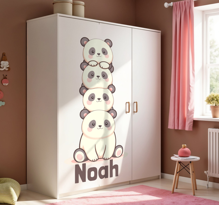 Baby pandas furniture sticker - TenStickers