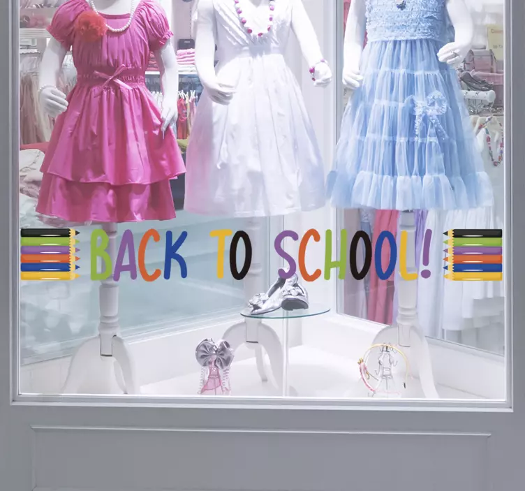 Back to school pencils Shop Window Sticker - TenStickers