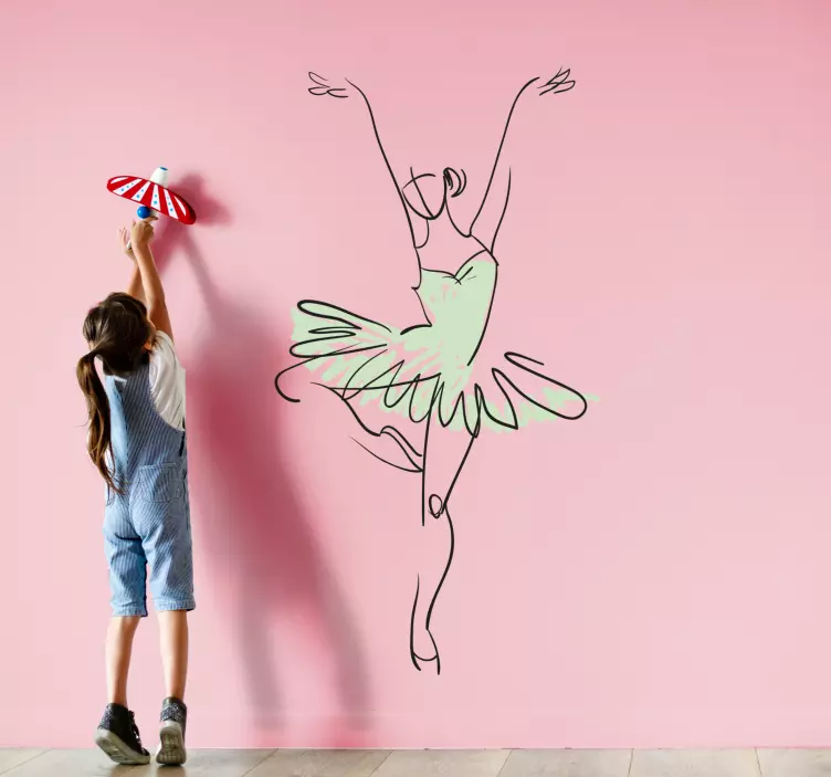 Ballet Ballerina Silhouette kid's sticker - TenStickers