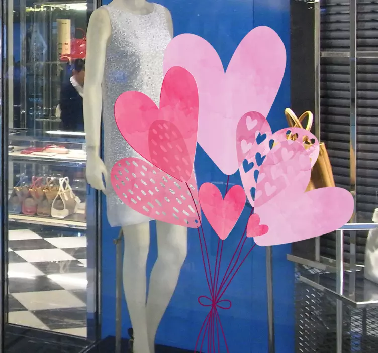 Balloons hearts valentine´s day sticker - TenStickers