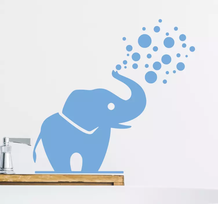 Bathroom with little elephant wild animal decal - TenStickers