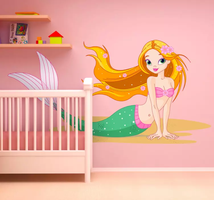 Beautiful Mermaid Kids Sticker - TenStickers
