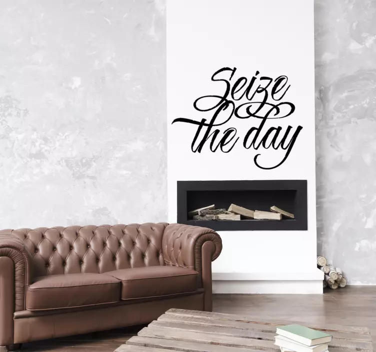 Beautiful seize the day motivational sticker - TenStickers