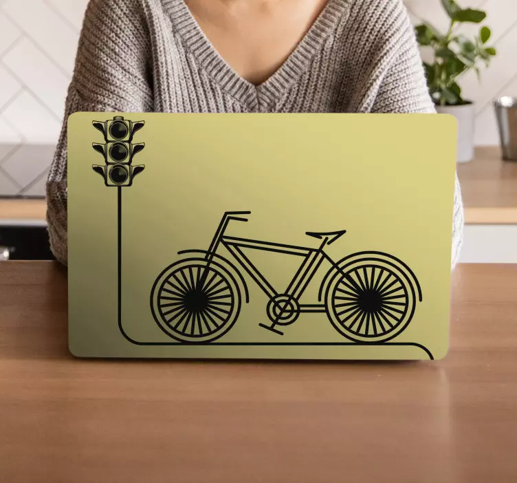 Bicycle traffic signal laptop skin - TenStickers