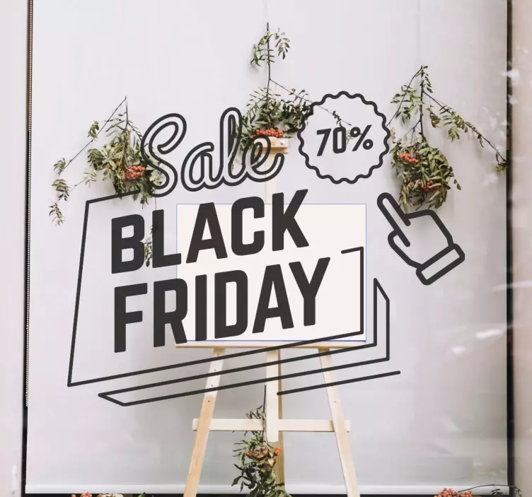 Black Friday Sale Pointer window sticker - TenStickers