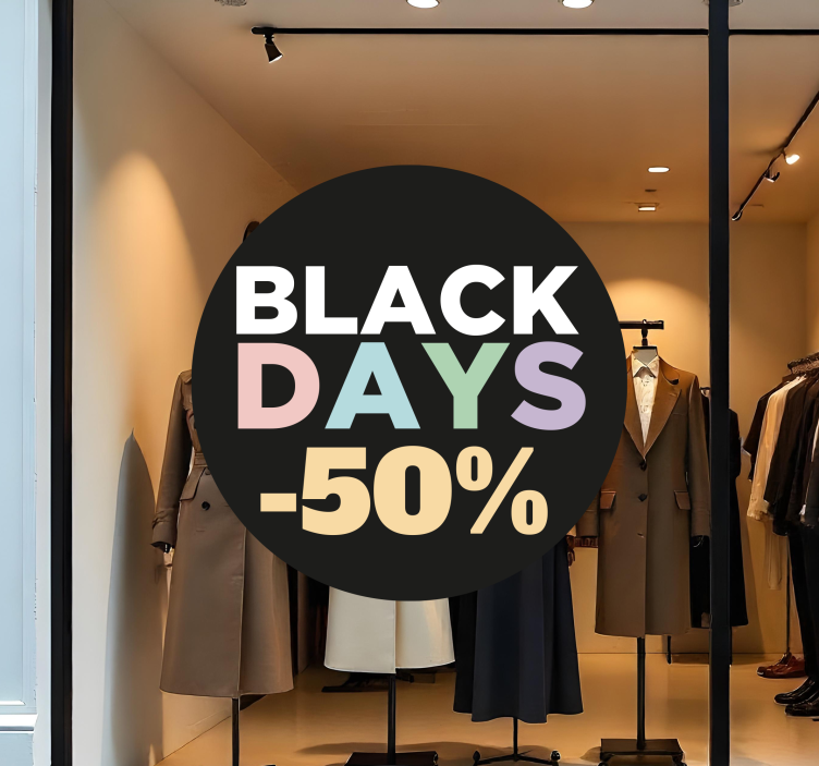 Black friday sticker colorful custom "black days" - TenStickers